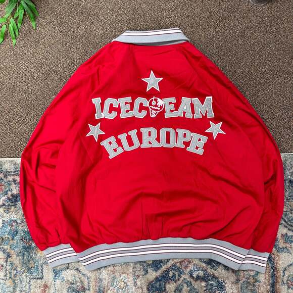 ICECREAM Other - ICECREAM Red Satin College Varsity Bomber Jacket